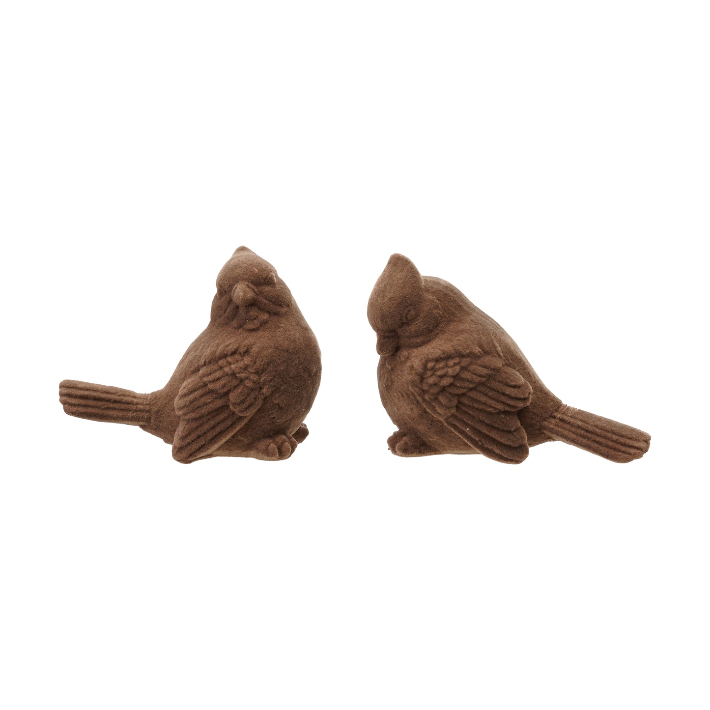 Flocked Resin Cardinal; Taupe
