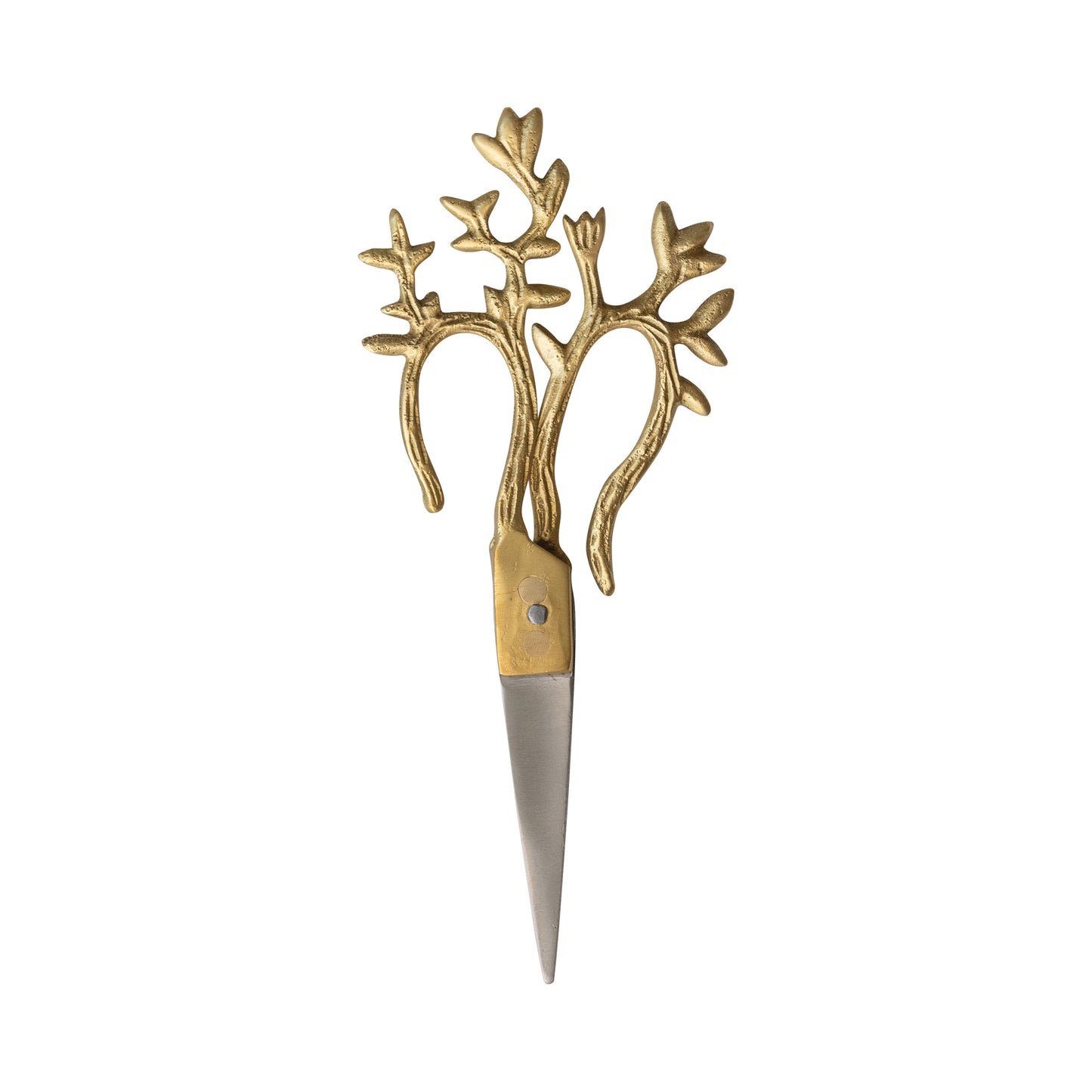 7 L x 3 W Brass & Stainless Steel Scissors w/ Vine