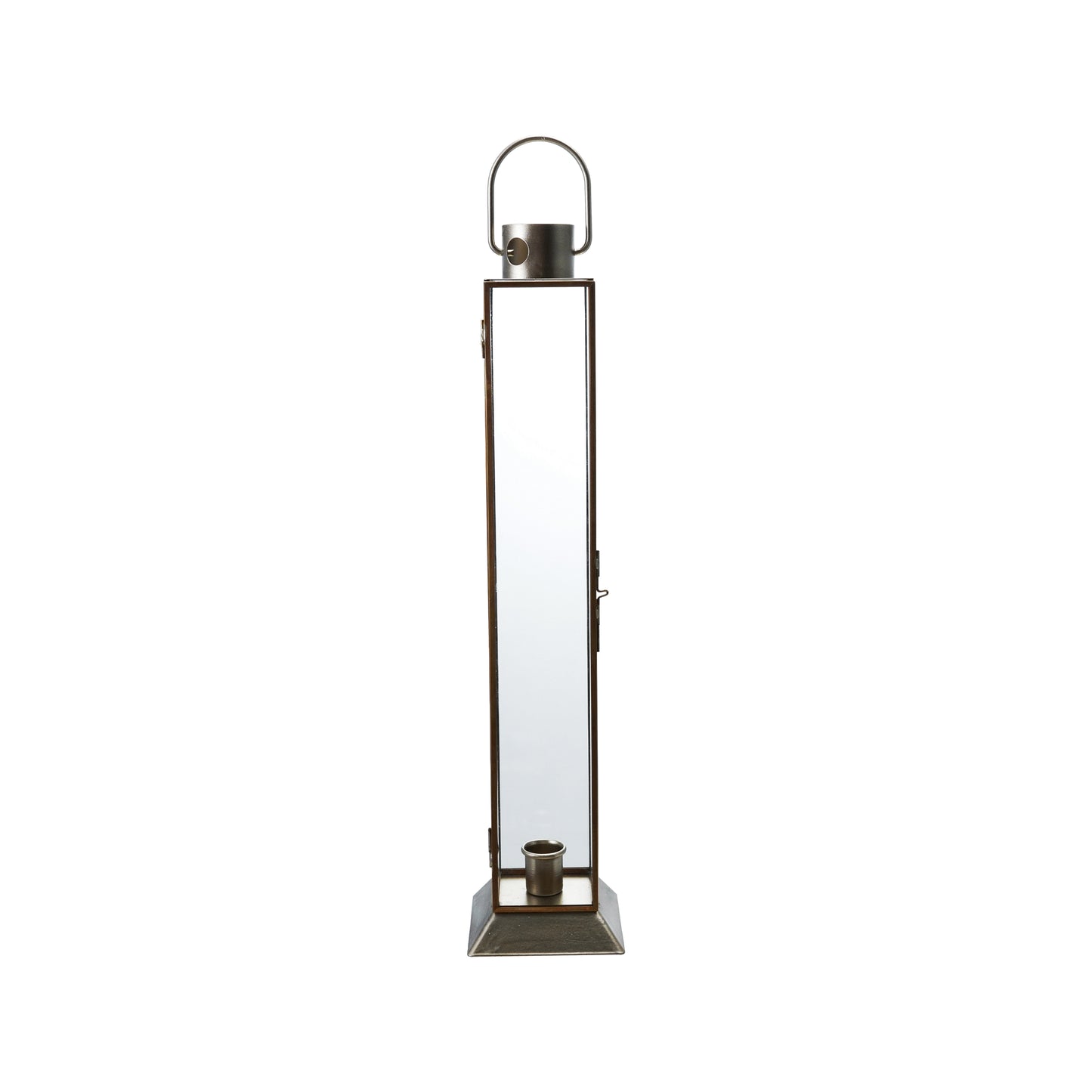 Metal & Glass Lantern Taper Holder, Gold