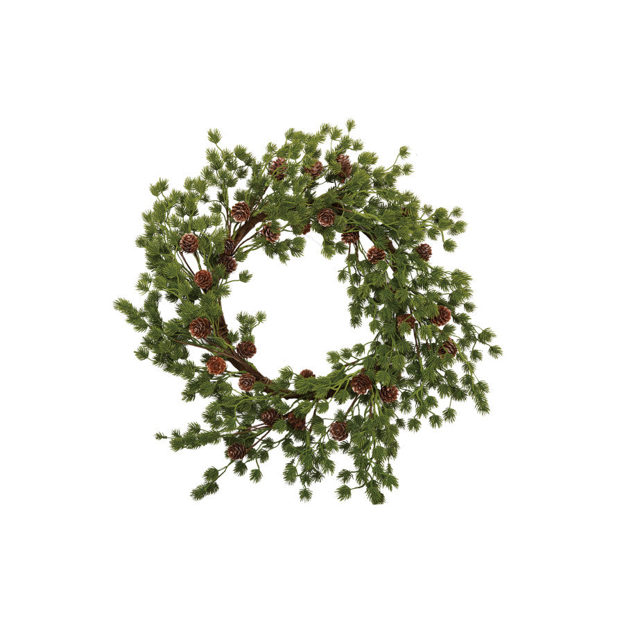 22" Round Faux Frasier Fir Wreath w/ Pinecones
