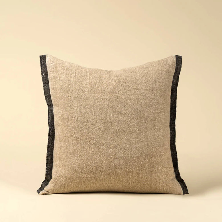 20x20 Selvage Linen Pillow, Charcoal