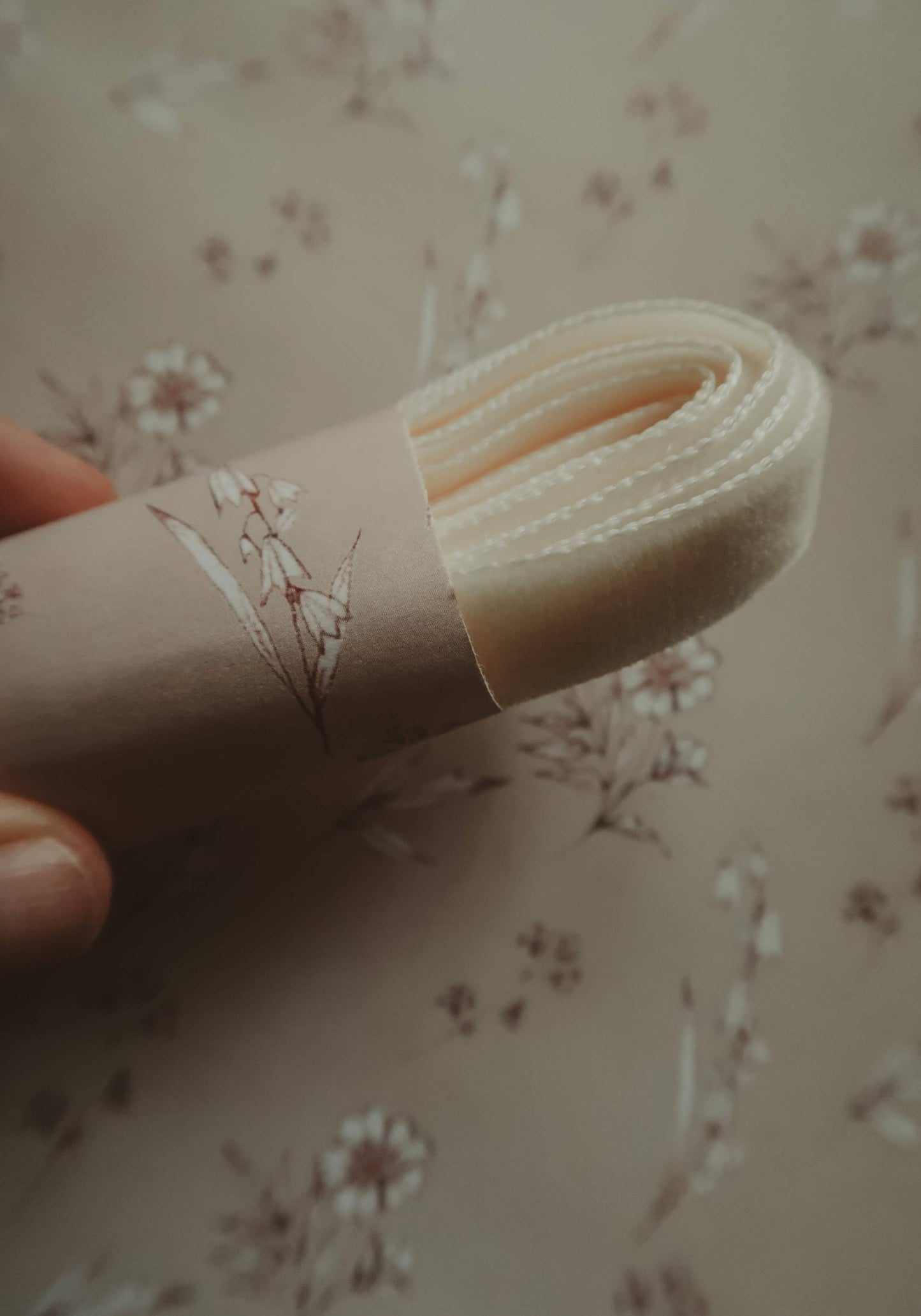 Velvet ribbon PURE WHITE length 2,5m/width 16mm