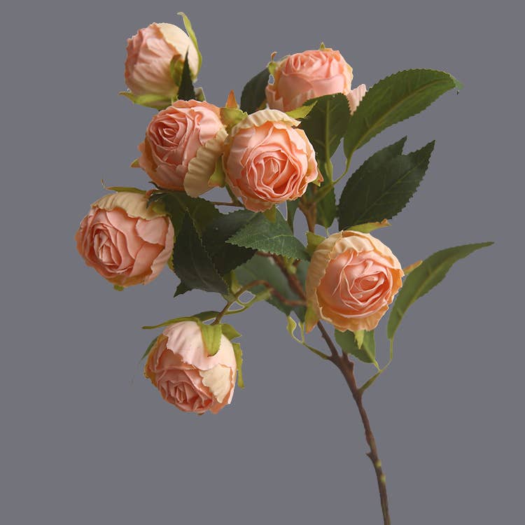 19.6" Artificial faux rose flower;7 heads small rose