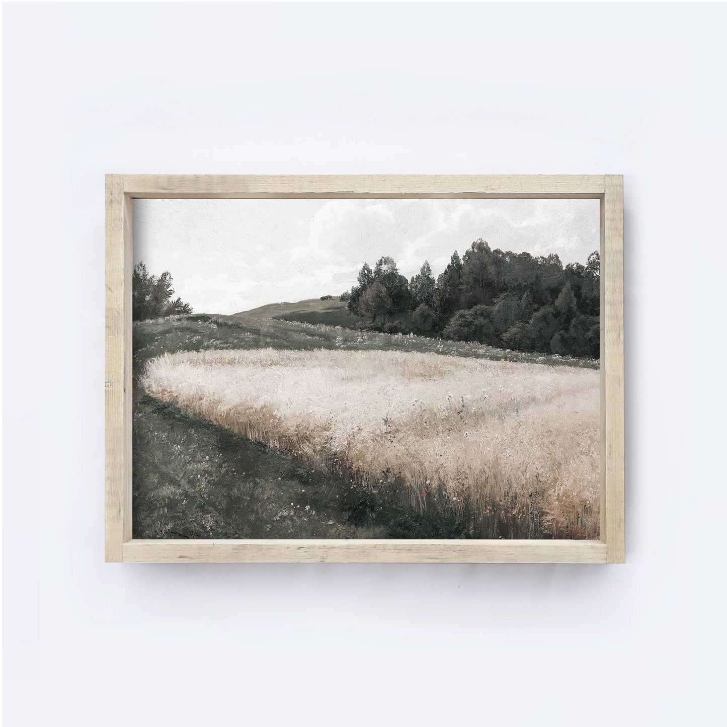 Vintage Landscape Wood Sign | Framed Landscape Wall Art A137
