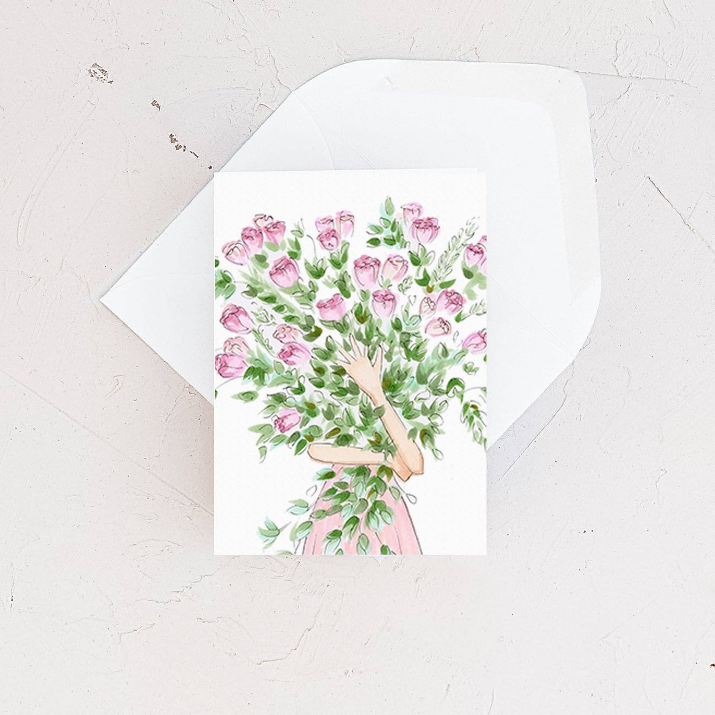 Mini Card - Pink Rose Bunches - Everyday Enclosure Card - Magnolia Lane co. Home + Garden + Gift