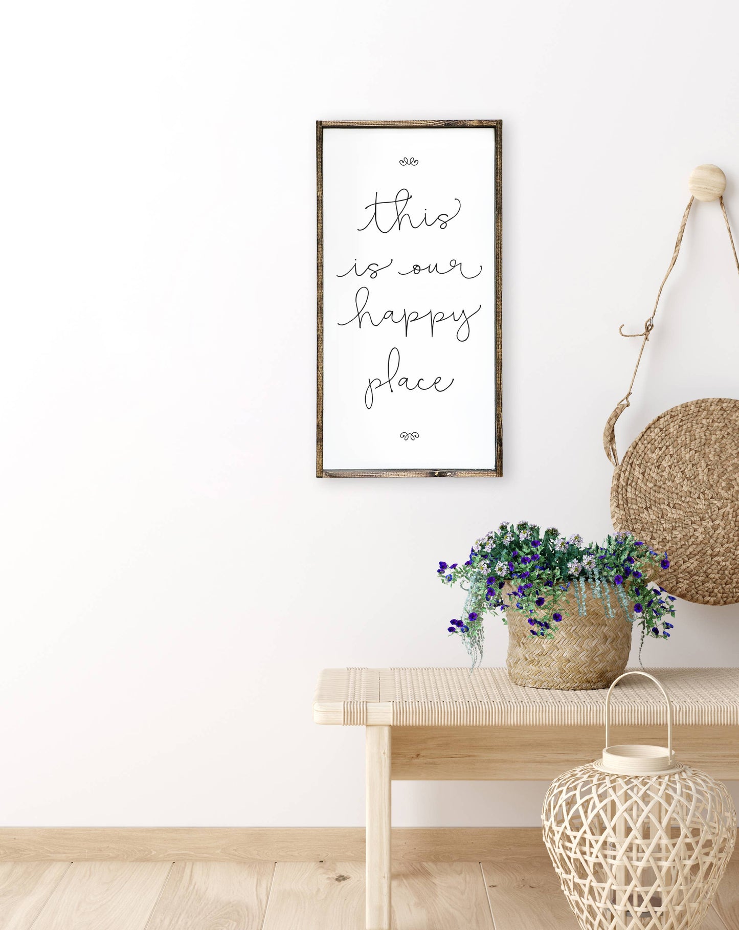 This Is Our Happy Place Wood Sign - Magnolia Lane co. Home + Garden + Gift
