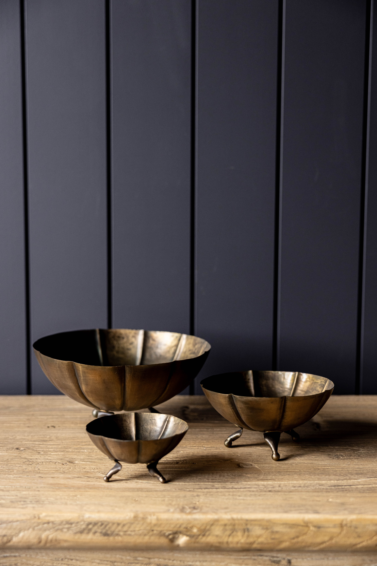 Vintage Inspired Solid Brass Scalloped Footed Bowls - Magnolia Lane co. Home + Garden + Gift