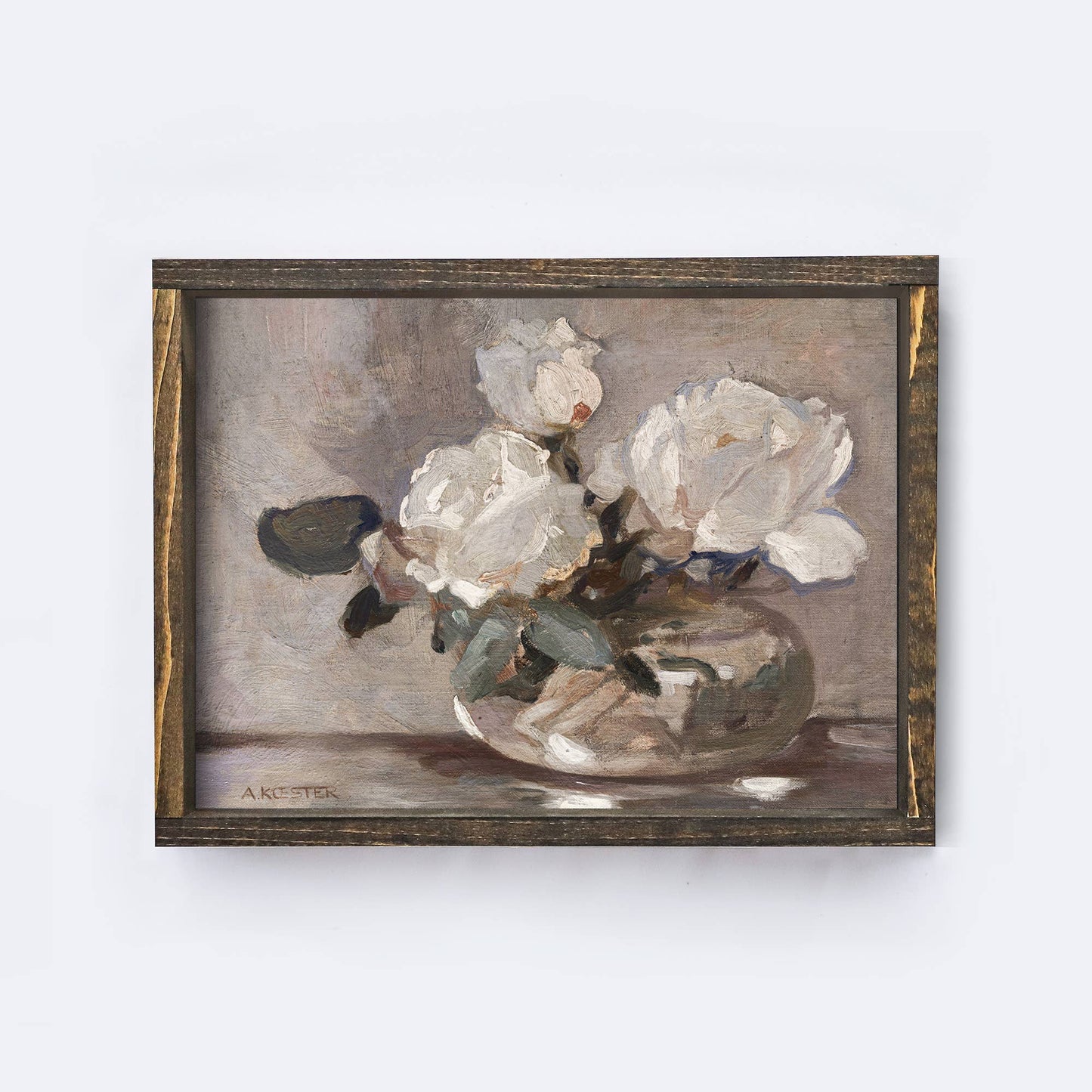 Vintage Art Print Framed | Flower Floral Painting A99