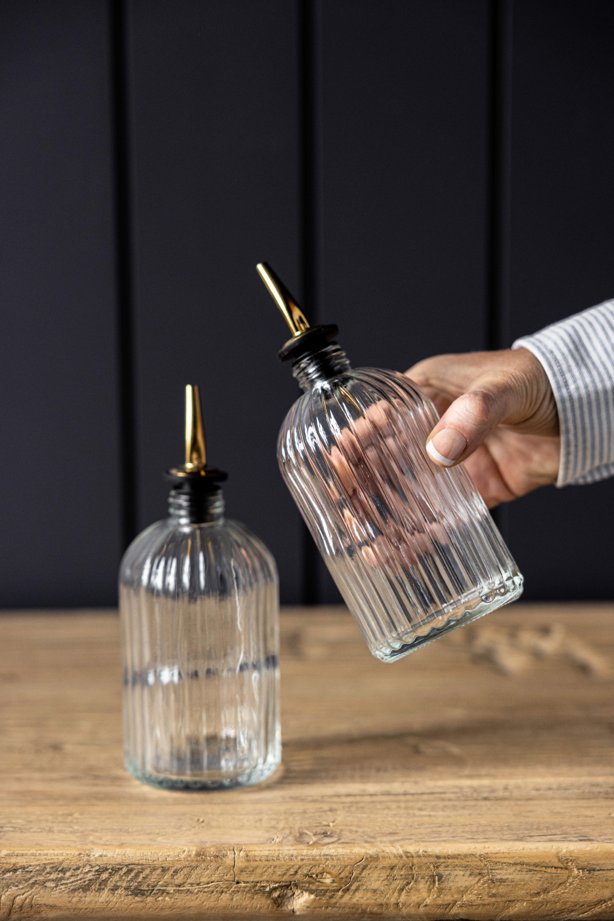 Scallop Olive Oil & Vinegar Glass Bottles | Sold Individually