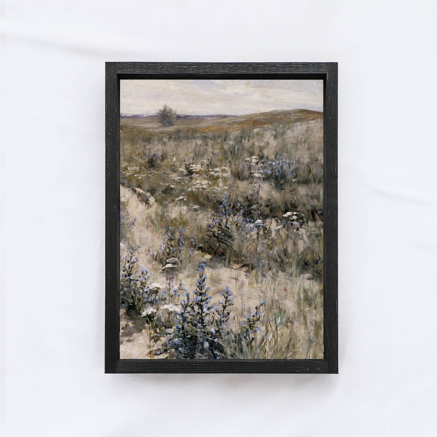 Vintage Framed Print | Desert Meadow Painting A48