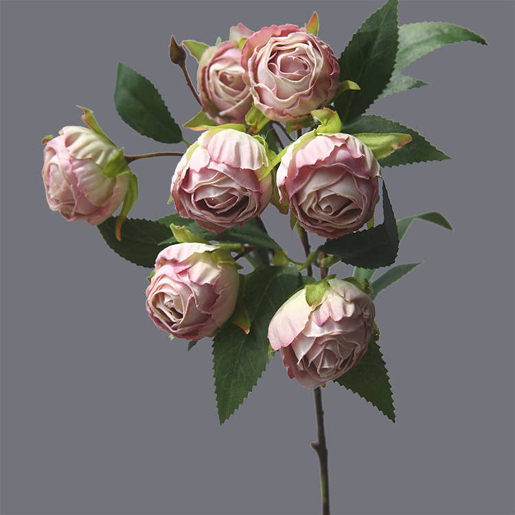 19.6" Artificial faux rose flower;7 heads small rose