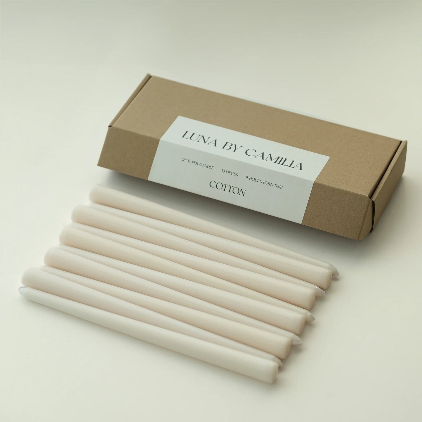 Luna by Camilia 12" Taper Candles 10 Pieces/Pack