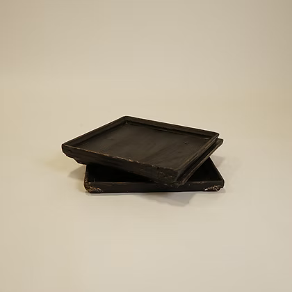 Atticus Vintage Wood Tray - Weathered Black