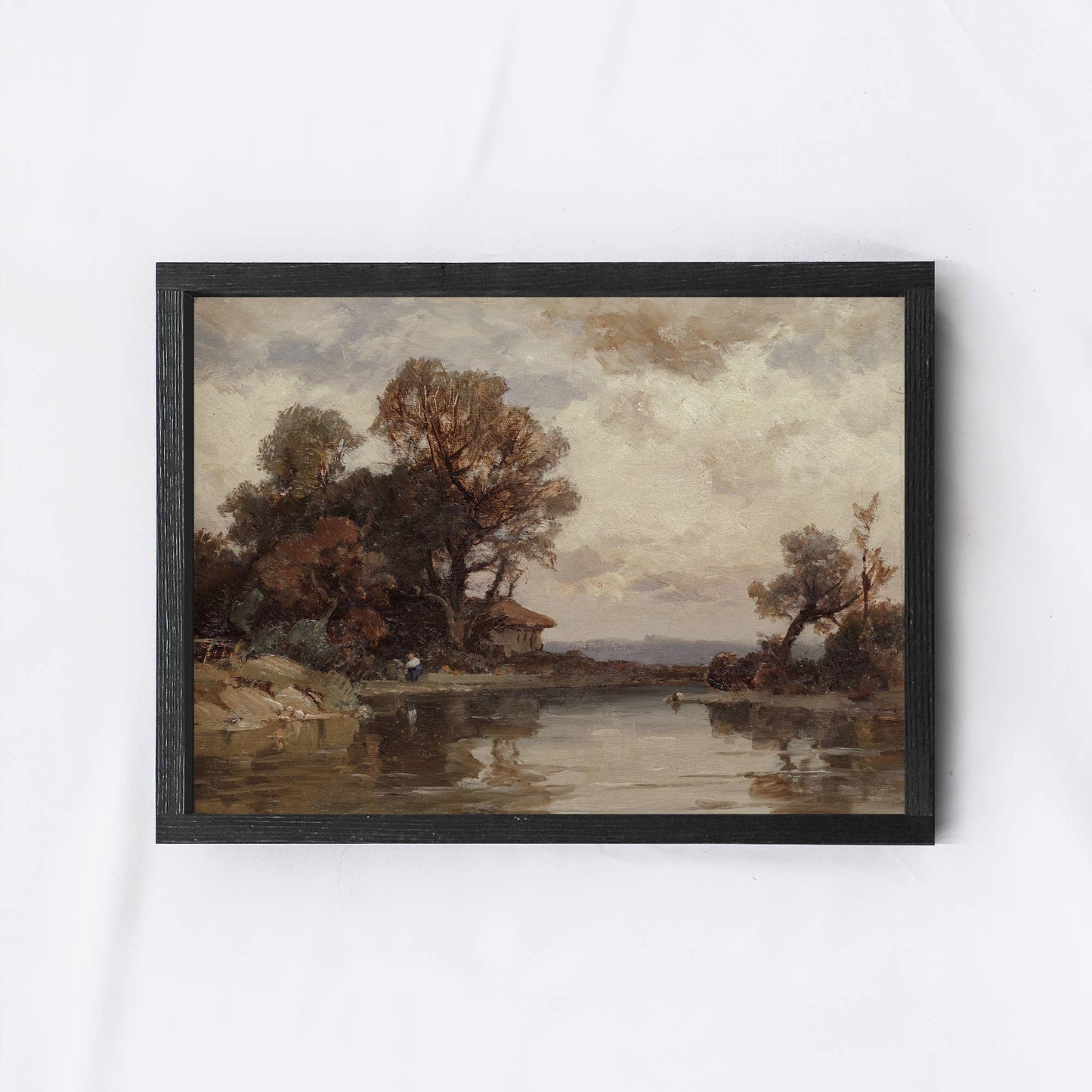 Framed Vintage Landscape Painting | Vintage Print A293