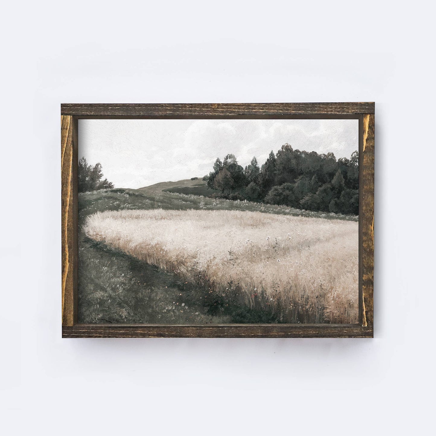 Vintage Landscape Wood Sign | Framed Landscape Wall Art A137