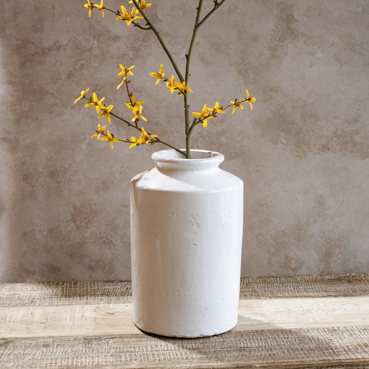 11.75" WHITE PILLAR VASE