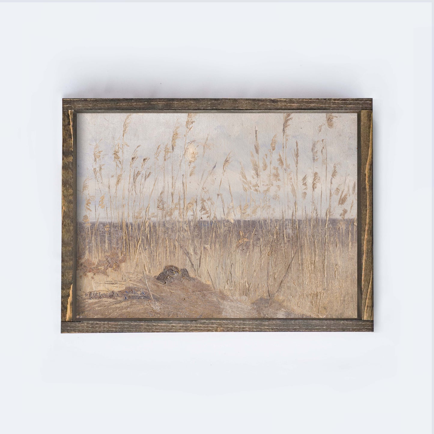 Vintage Grassy Landscape Art Print Framed A292