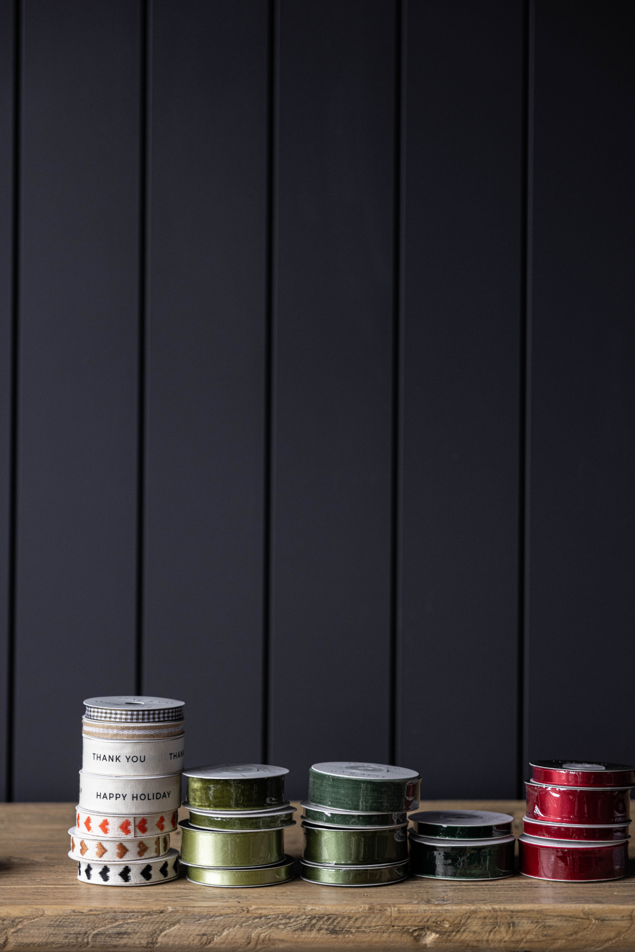 Hearts Black Ribbon Holiday Decor