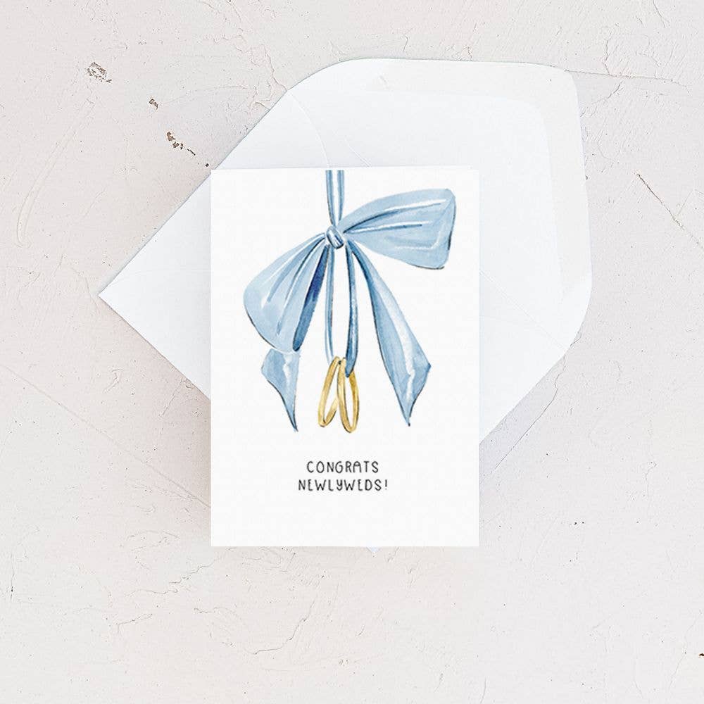 Mini Card - Wedding Rings & Bows Enclosure Card