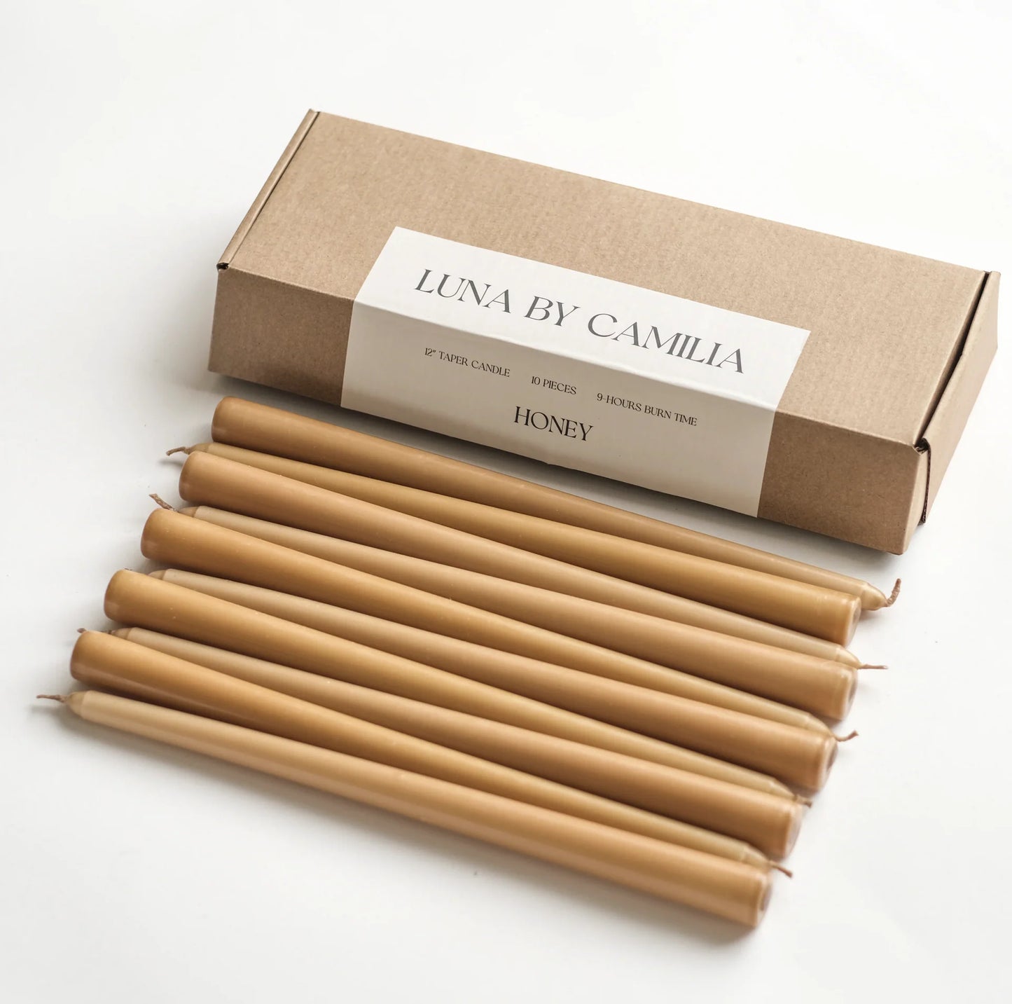 Luna by Camilia 12" Taper Candles 10 Pieces/Pack