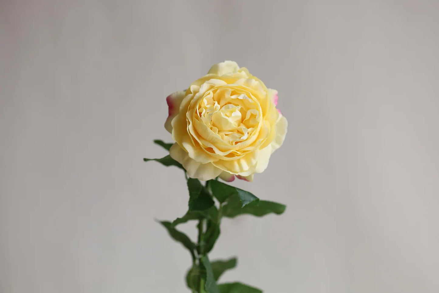 25.5" Faux Soft Yellow Real Touch Rose