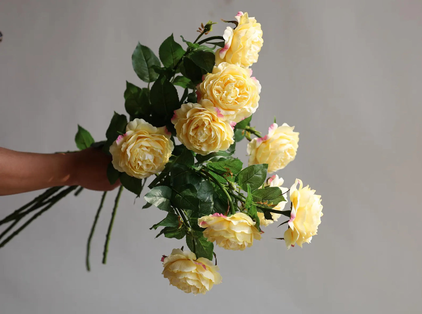 25.5" Faux Soft Yellow Real Touch Rose