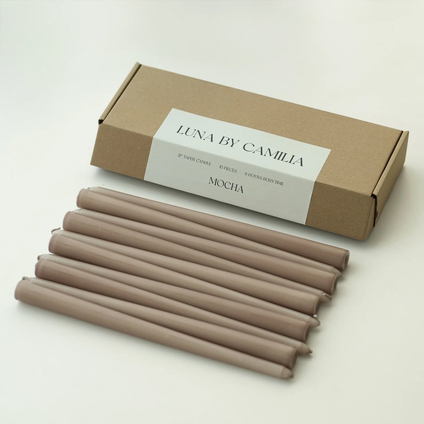 Luna by Camilia 12" Taper Candles 10 Pieces/Pack