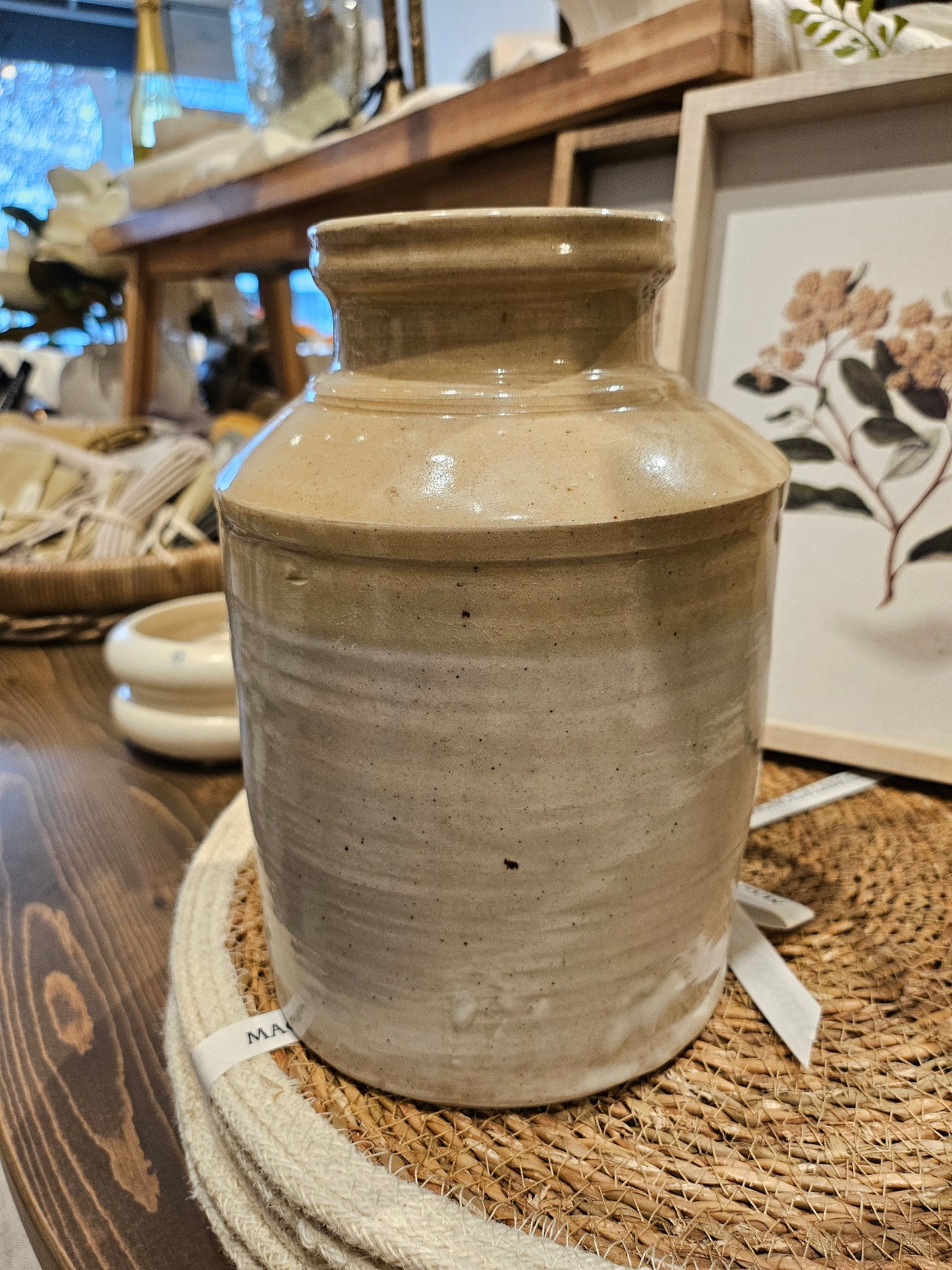 Large two toned ceramic stoneware jug