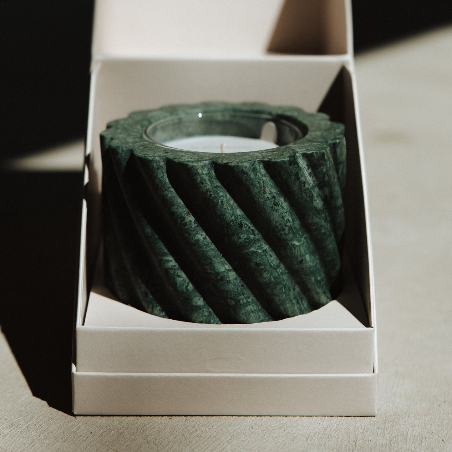 Emerald Green Marble Roped Vessel