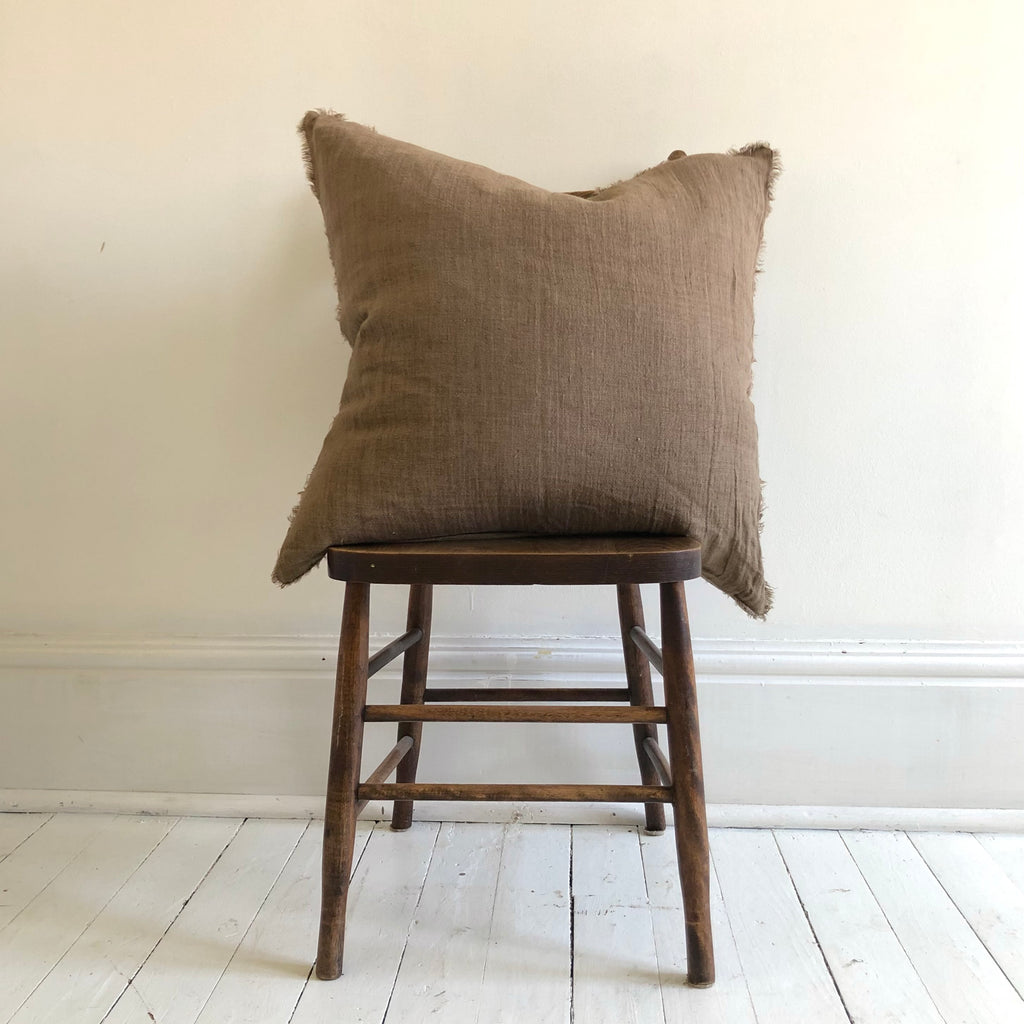 24x24 Lina Linen Pillow Hazelnut