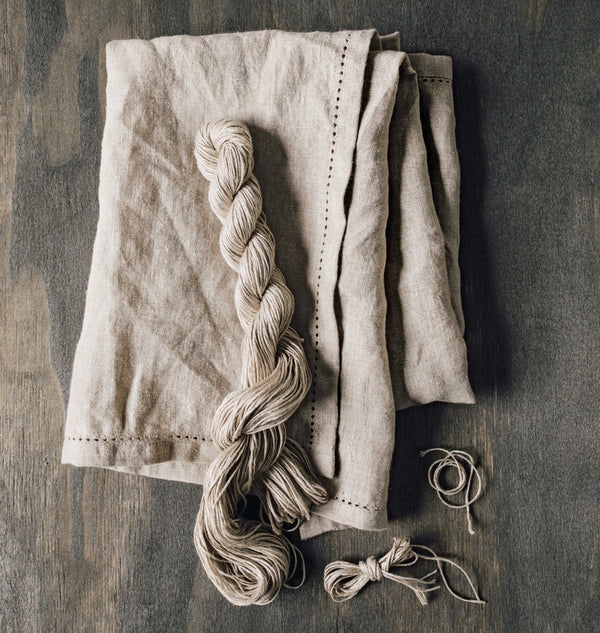 Linen Hemstitch Natural Tea Towel