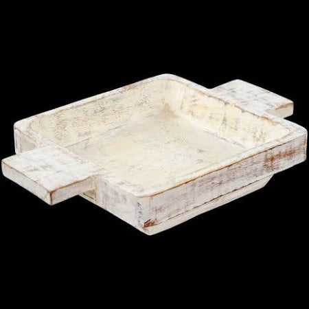 Whitewashed Dough Bowl Small