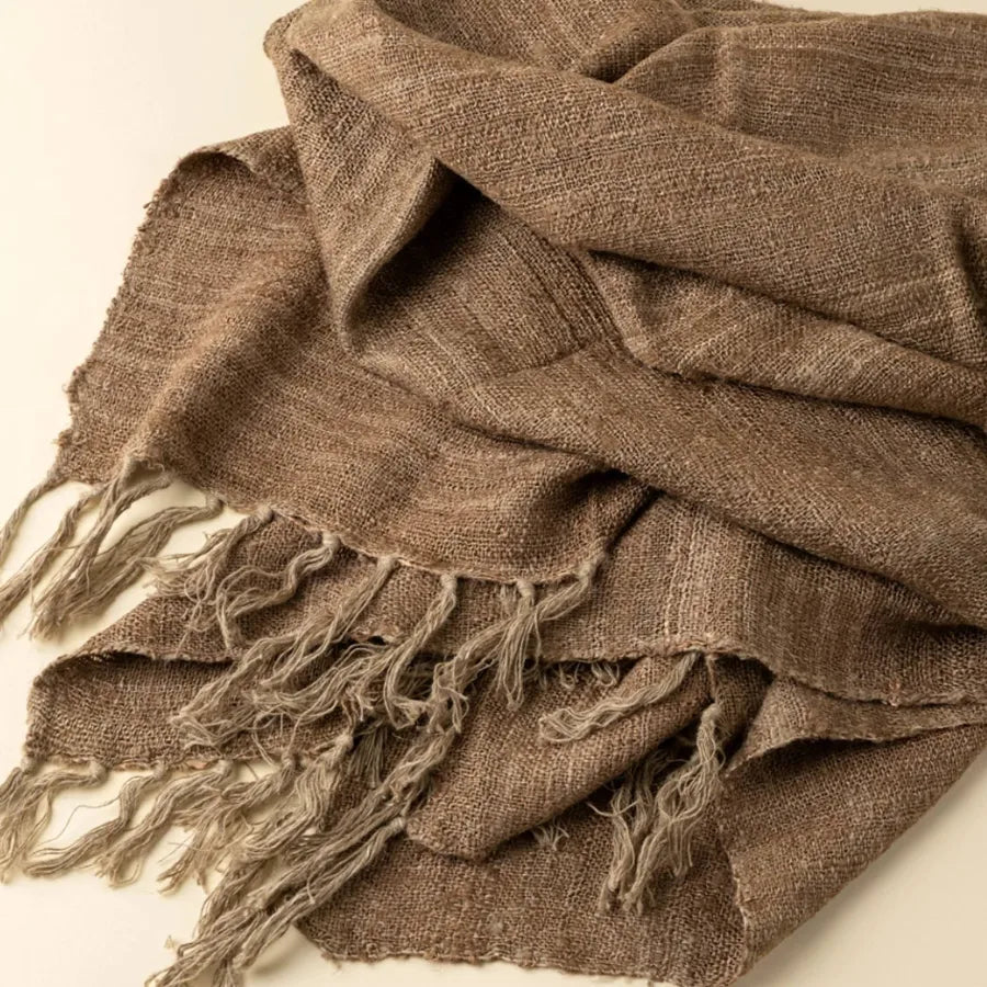 Nomad Linen Weave Throw, Brown - Magnolia Lane co. Home + Garden + Gift