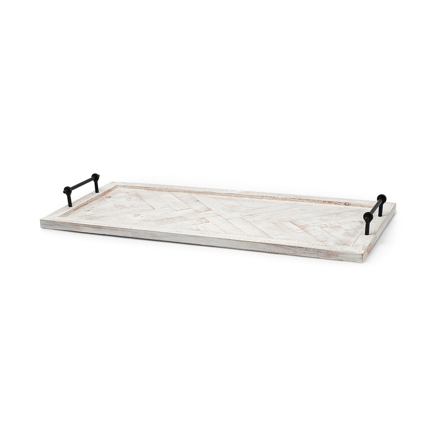 Alfred 35L x 16W Natural Wooden Herringbone Rectangular Tray - Magnolia Lane co. Home + Garden + Gift