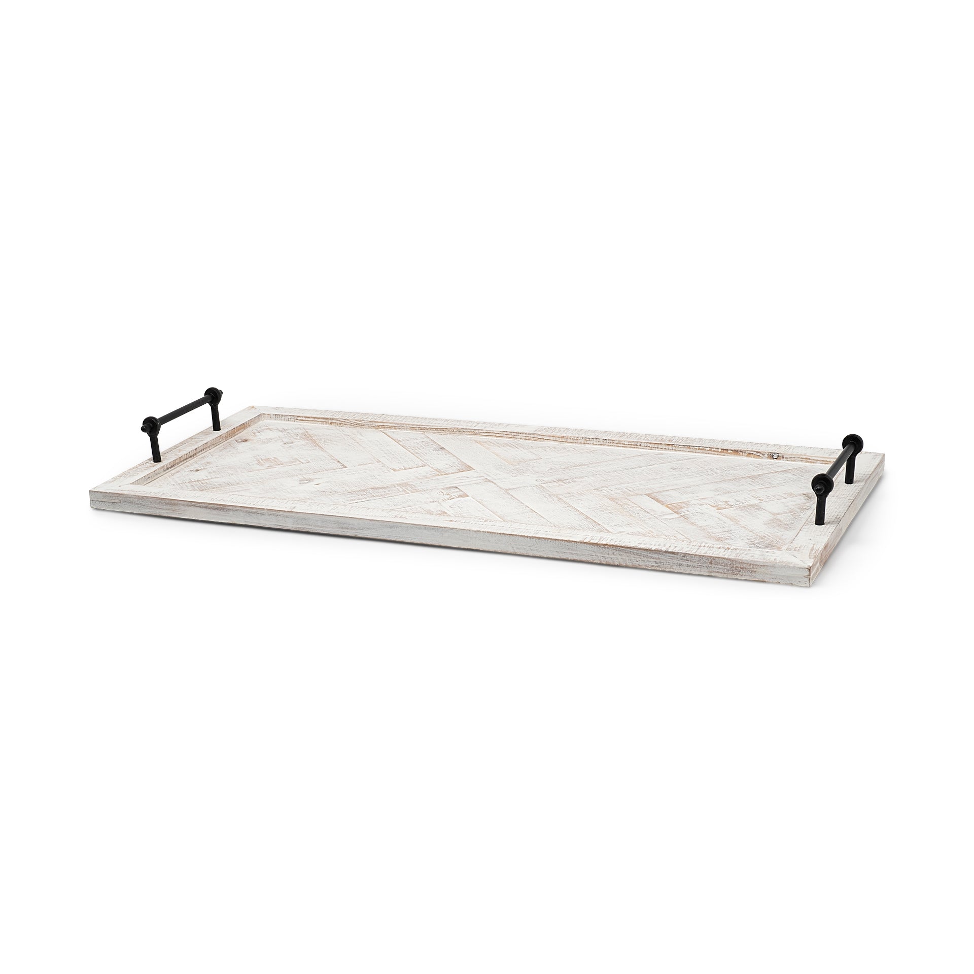 Alfred 35L x 16W Natural Wooden Herringbone Rectangular Tray - Magnolia Lane co. Home + Garden + Gift