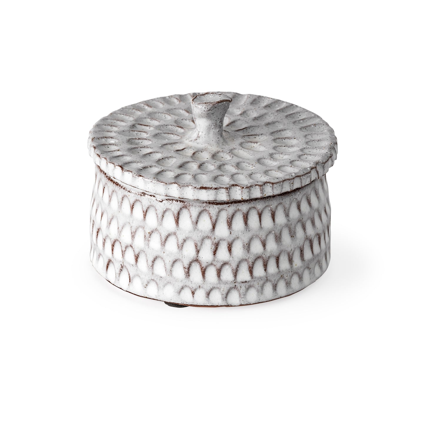 Azul Small Gray Ceramic Detailed Decorative Box