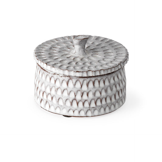 Azul Small Gray Ceramic Detailed Decorative Box