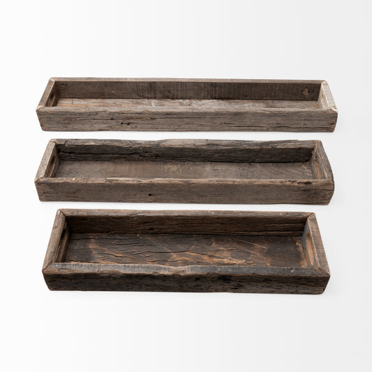 Vernon Brown Reclaimed Wood Trays | 3 Sizes - Magnolia Lane co. Home + Garden + Gift