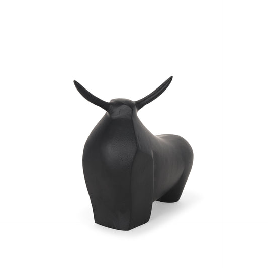 Radu Large Matte Black Metal Bull Decorative Object