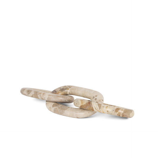 Reinir Beige Marble Chain Link Decorative Object - Magnolia Lane co. Home + Garden + Gift