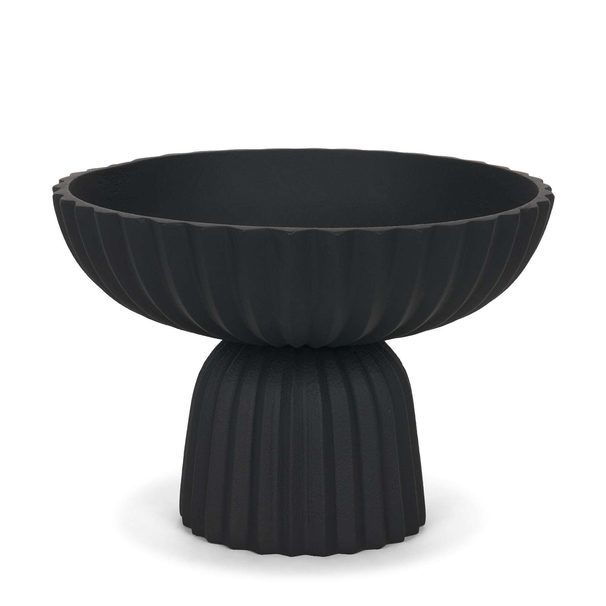Ciaran Smooth Fluted Matte Black Metal Decorative Bowl - Magnolia Lane co. Home + Garden + Gift