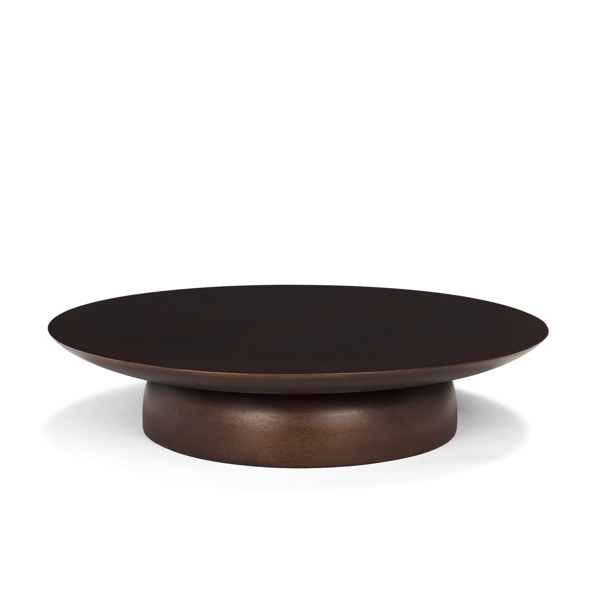 Sadira Mid-Dark Brown Solid Wood Round Riser | 2 Sizes - Magnolia Lane co. Home + Garden + Gift
