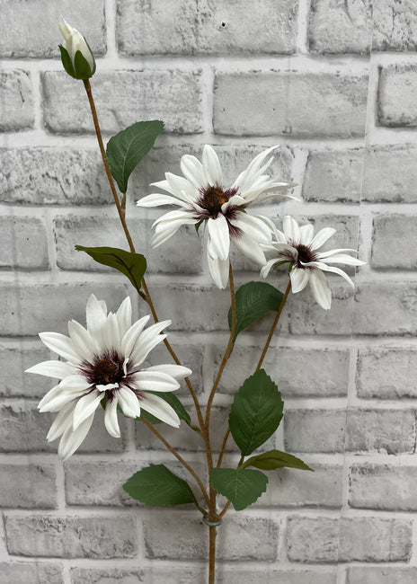 32.5" Faux WHITE BLACK EYE SUSAN STEM