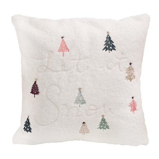 Let It Snow Tree Cushion Cover 18 X 18" Multi