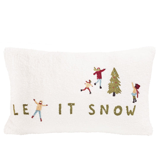 Outdoor Winter Let It Snow Cushion Cover 12 X 20" Multi
