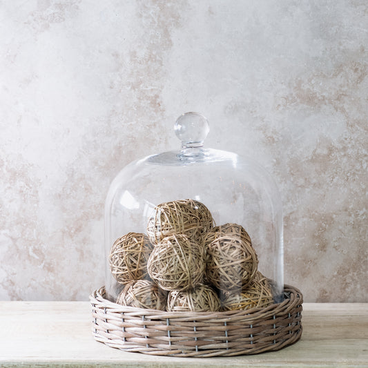 11.8 X 13" WILLOW BASE GLASS CLOCHE