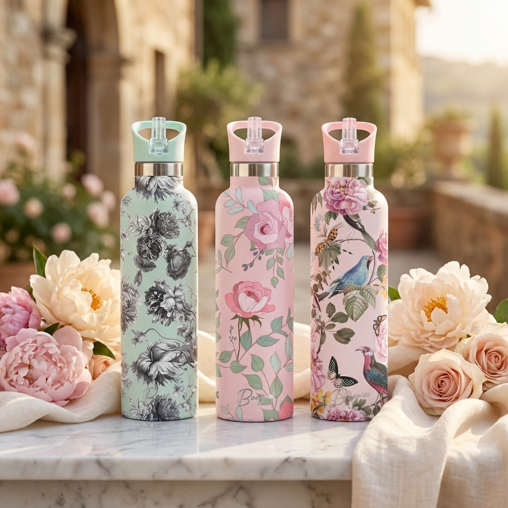 Toile D'amore | Mint Floral Bridal Insulated Bottle 25oz