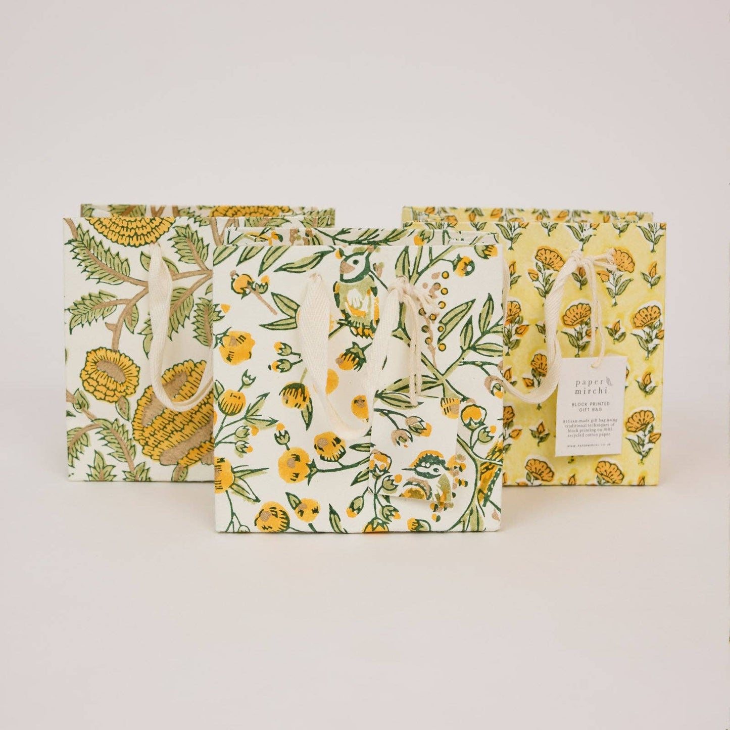 Block Printed Gift Bags (Small) - Sunshine Refresh - Magnolia Lane co. Home + Garden + Gift