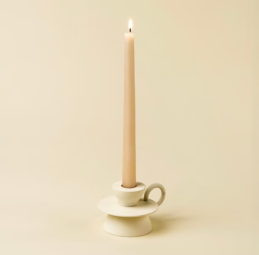Forge Candle Holder, Ivory - Magnolia Lane co. Home + Garden + Gift