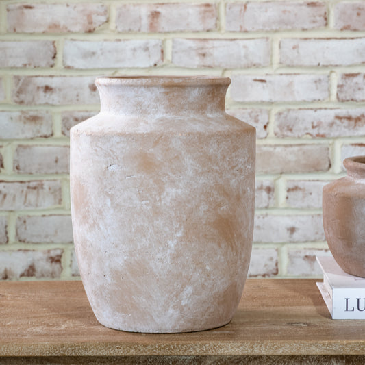 11.75"H CLAY COLUMN VASE